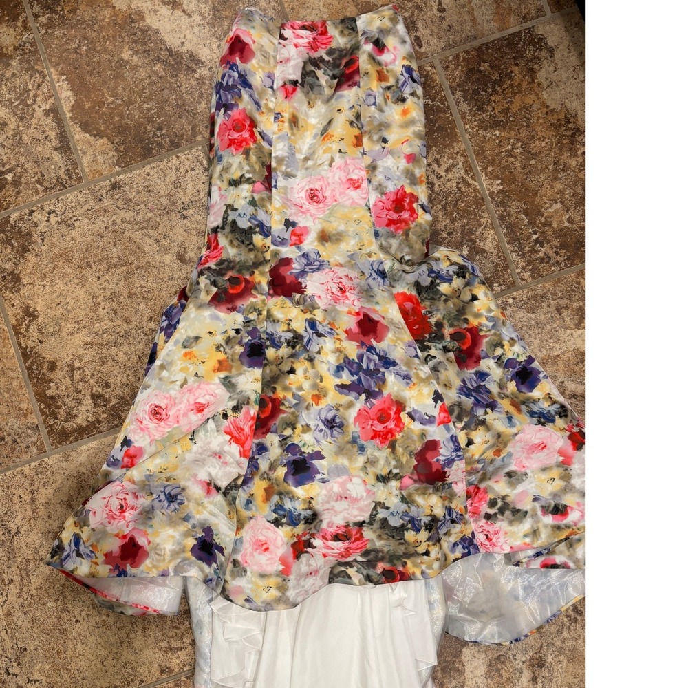 Sherri Hill Mermaid Skirt Women 4 Multicolor Floral Print High Waist Formal
